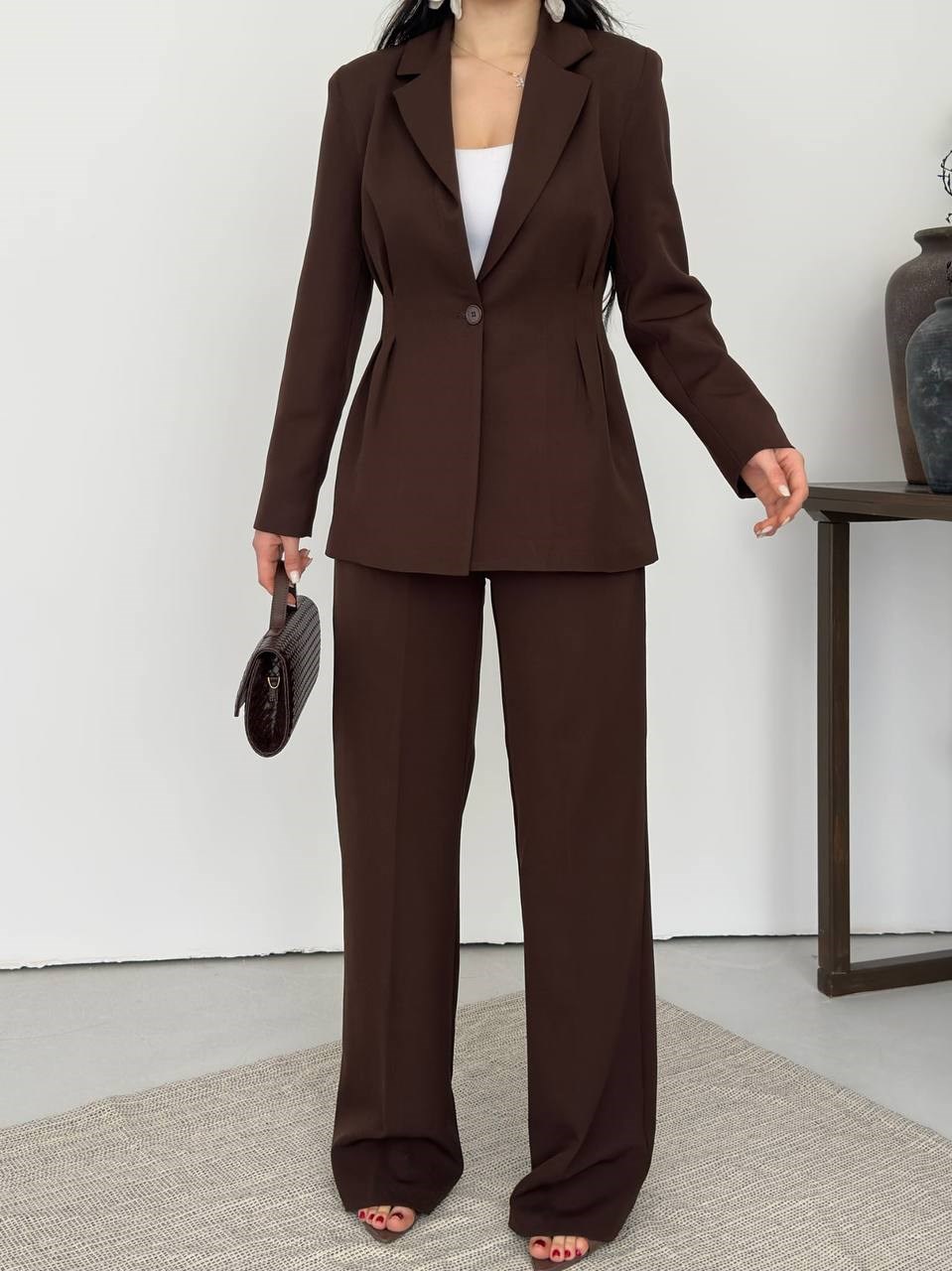 Wholesale Womens Brown Two-Piece Suit 