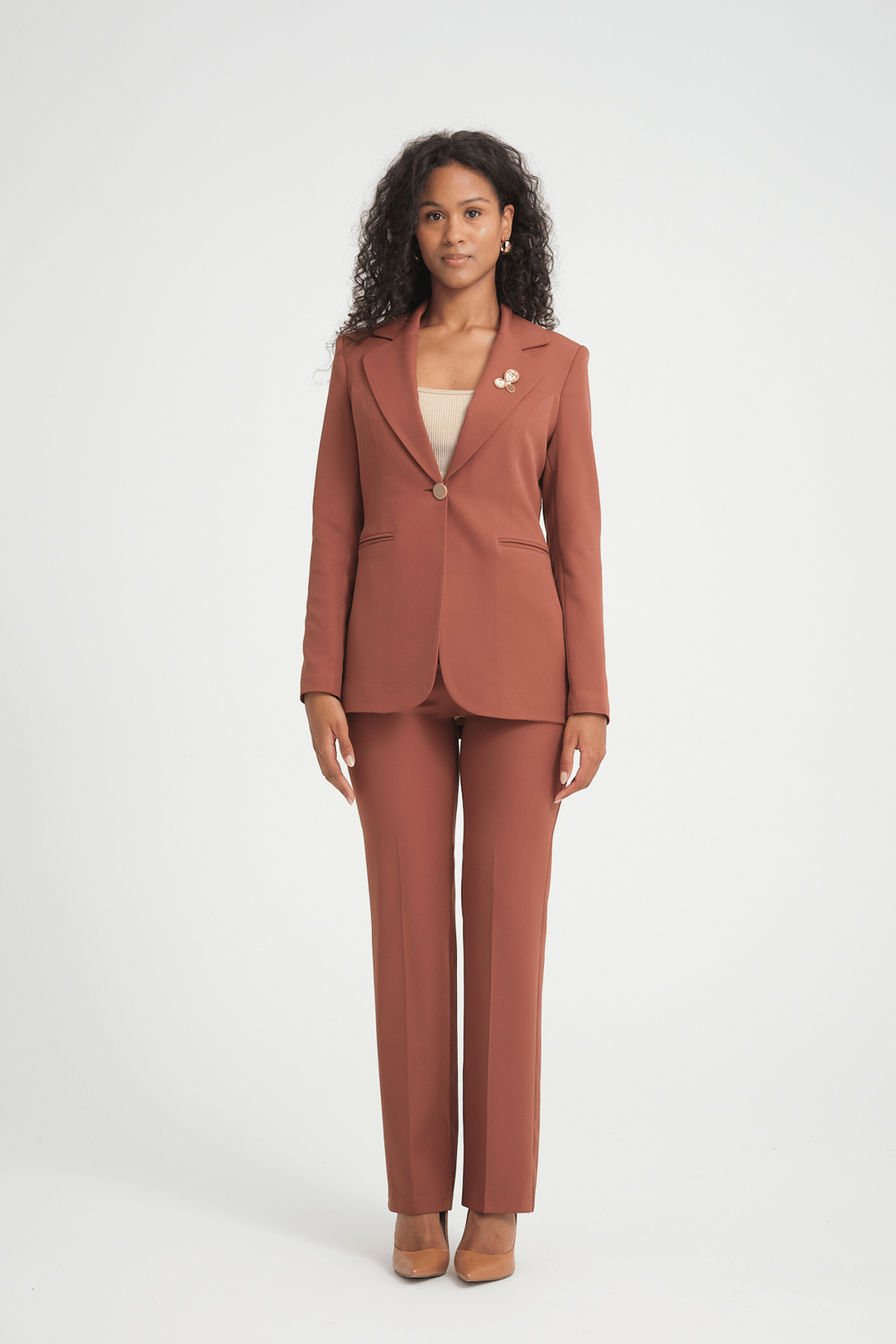 Wholesale Womens Brown Two-Piece Suit 