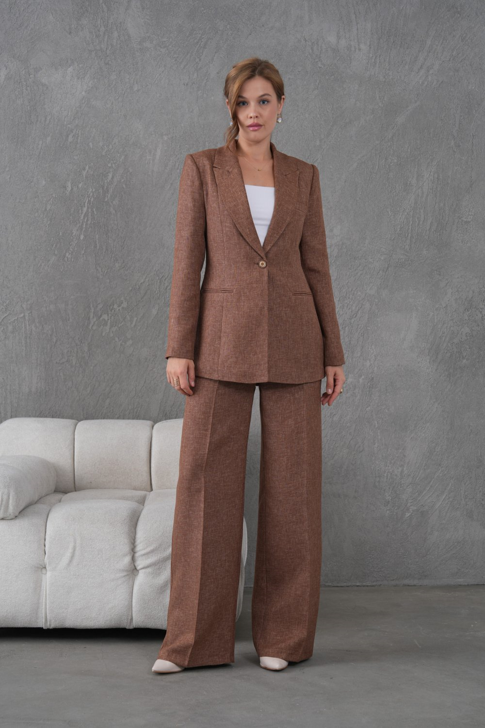 Wholesale Womens Brown Two-Piece Suit 
