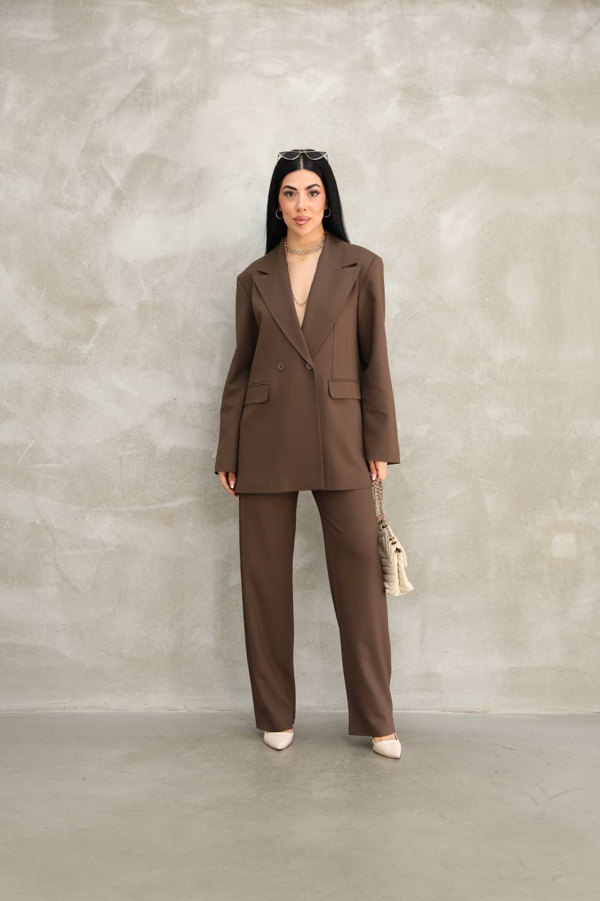 Wholesale Women's Brown Two-Piece Suit  0017-1086