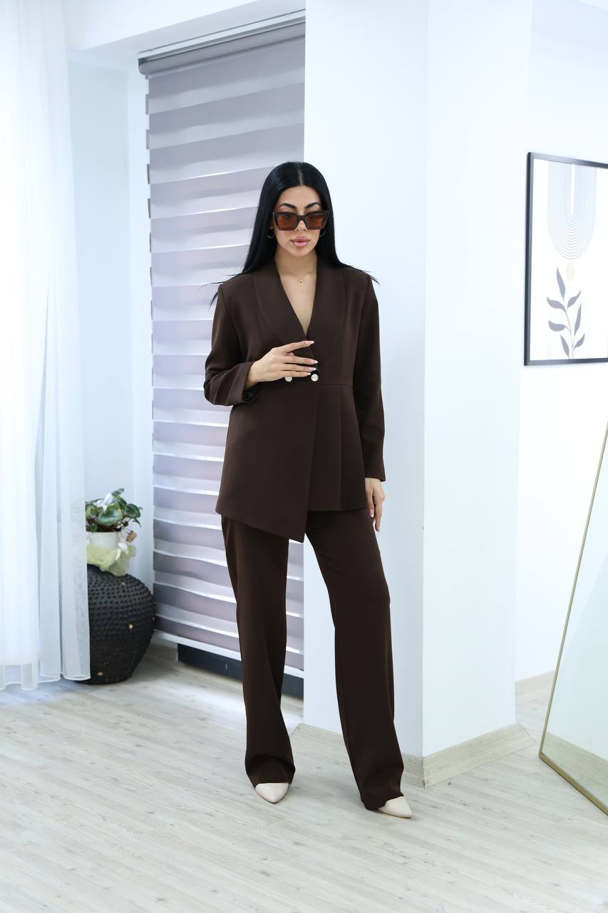 Wholesale Women's Brown Two-Piece Suit  0017-1077 
