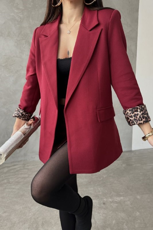 Wholesale Women's Burgundy Blazer 0044-2099L