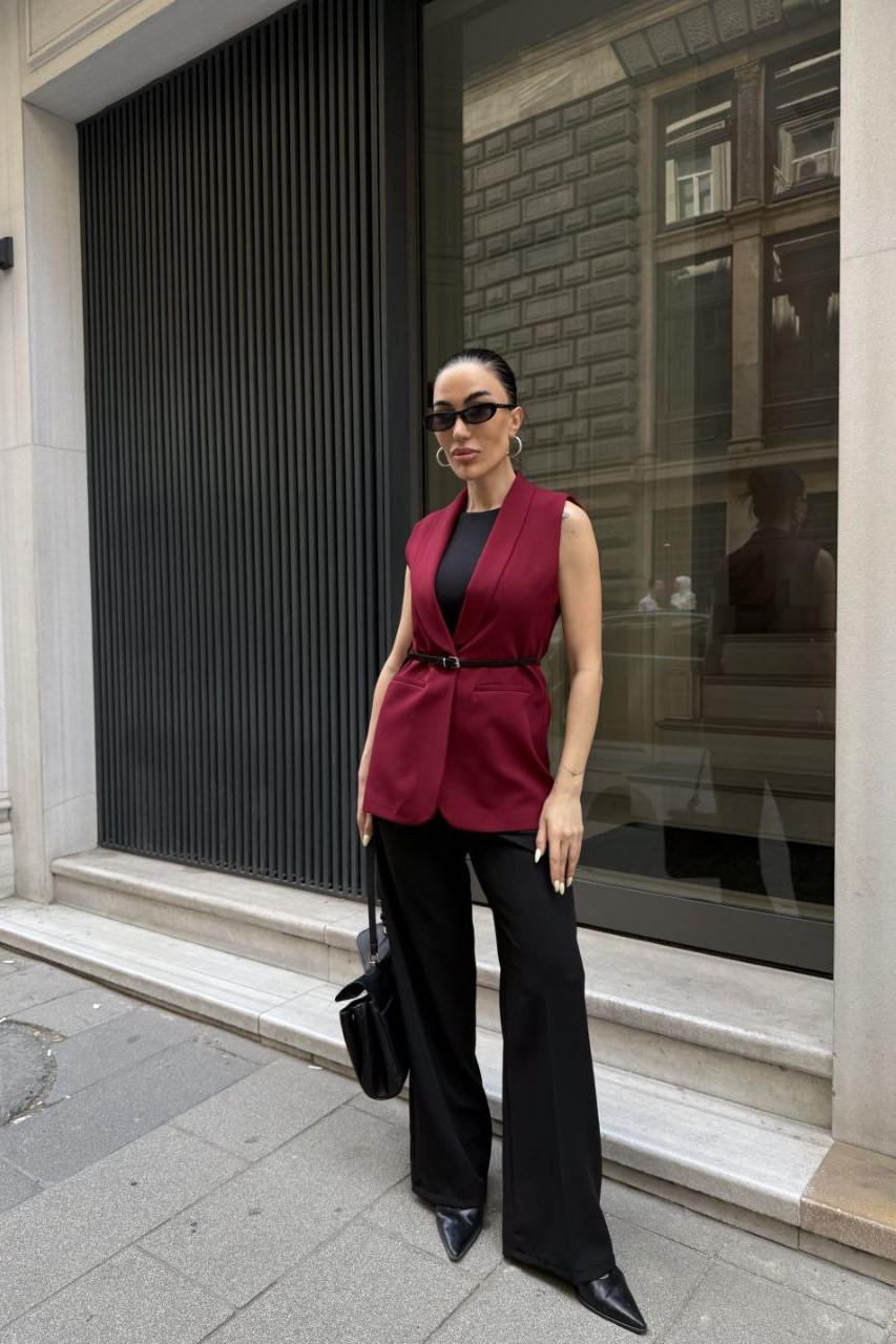 Wholesale Women's Burgundy Blazer 0043-1001