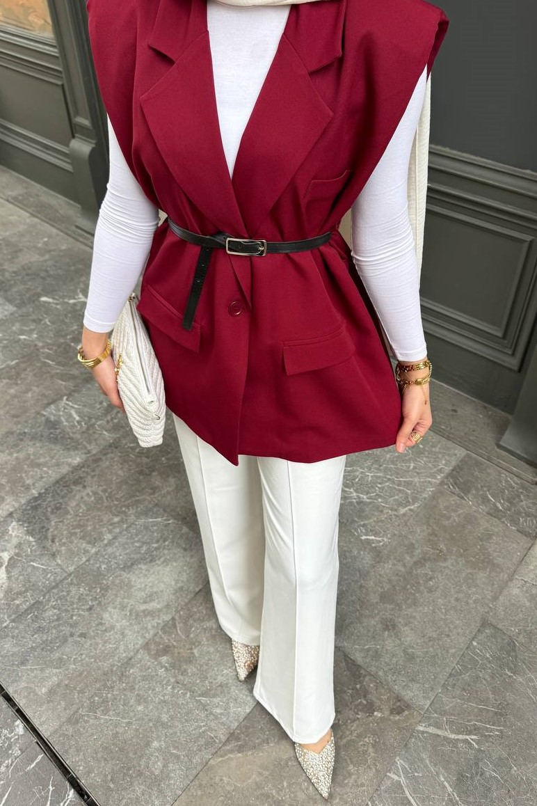 Wholesale Women's Burgundy Blazer 0044-2117