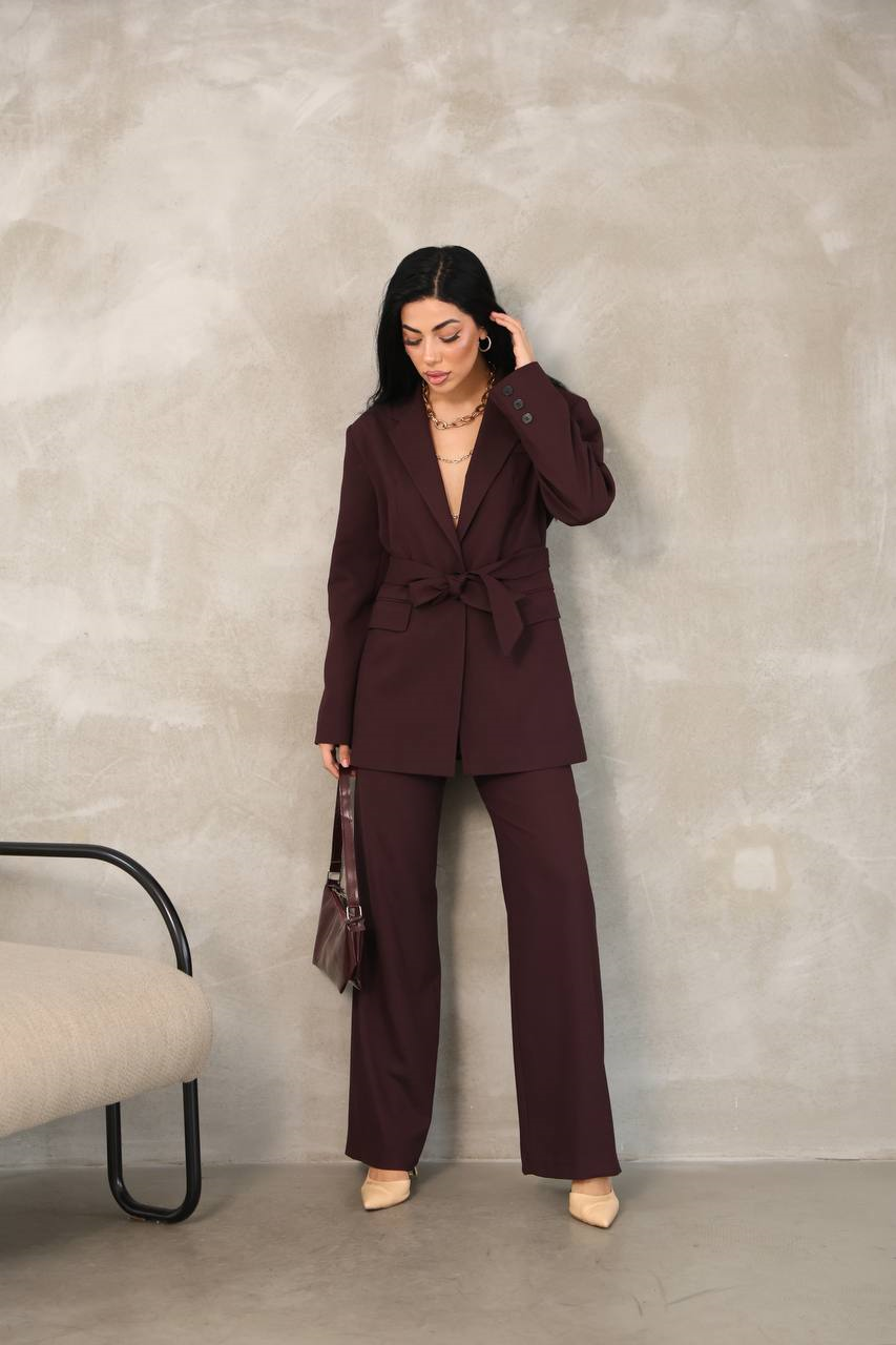 Wholesale Women's Burgundy Two-Piece Suit  0017-1085 