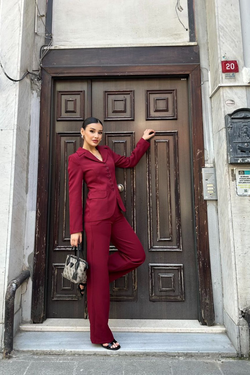 Wholesale Women's Burgundy Two-Piece Suit  0043-1967