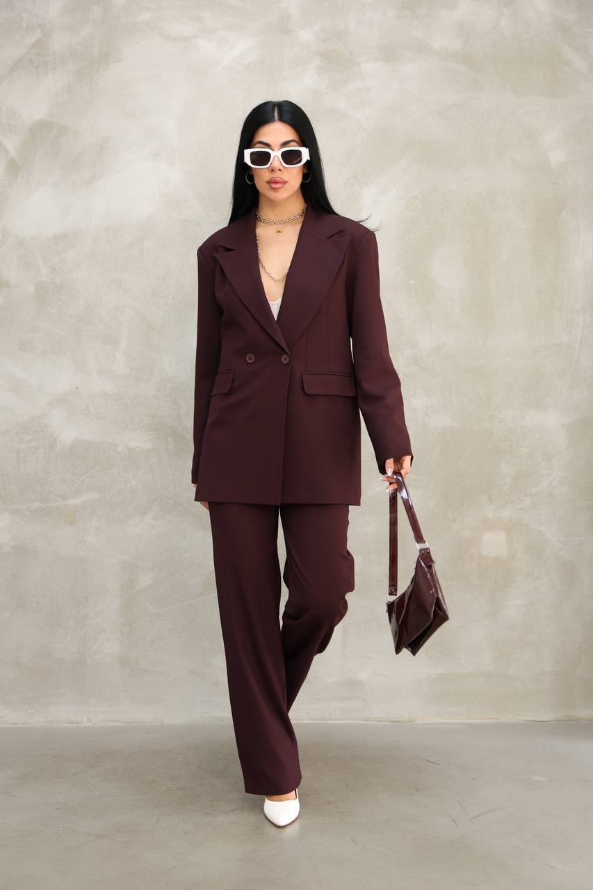 Wholesale Women's Burgundy Two-Piece Suit  0017-1086