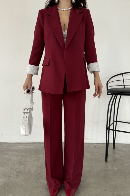 Wholesale Women's Burgundy Two-Piece Suit  0044-2099 