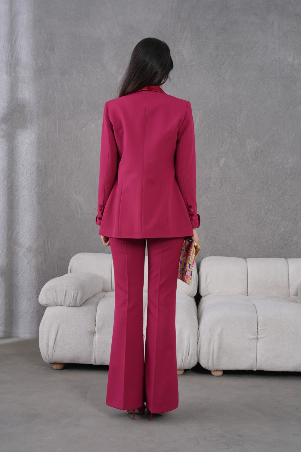 Wholesale Womens Burgundy Two-Piece Suit 