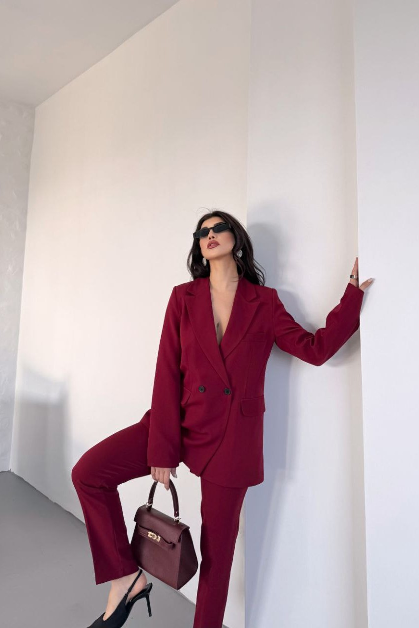 Wholesale Women's Burgundy Two-Piece Suit  0044-2110 