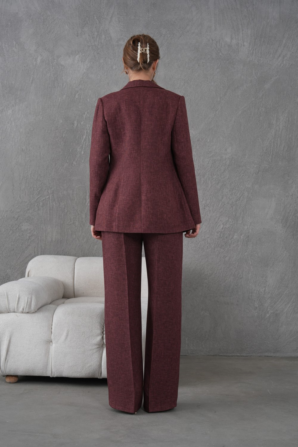 Wholesale Womens Burgundy Two-Piece Suit 