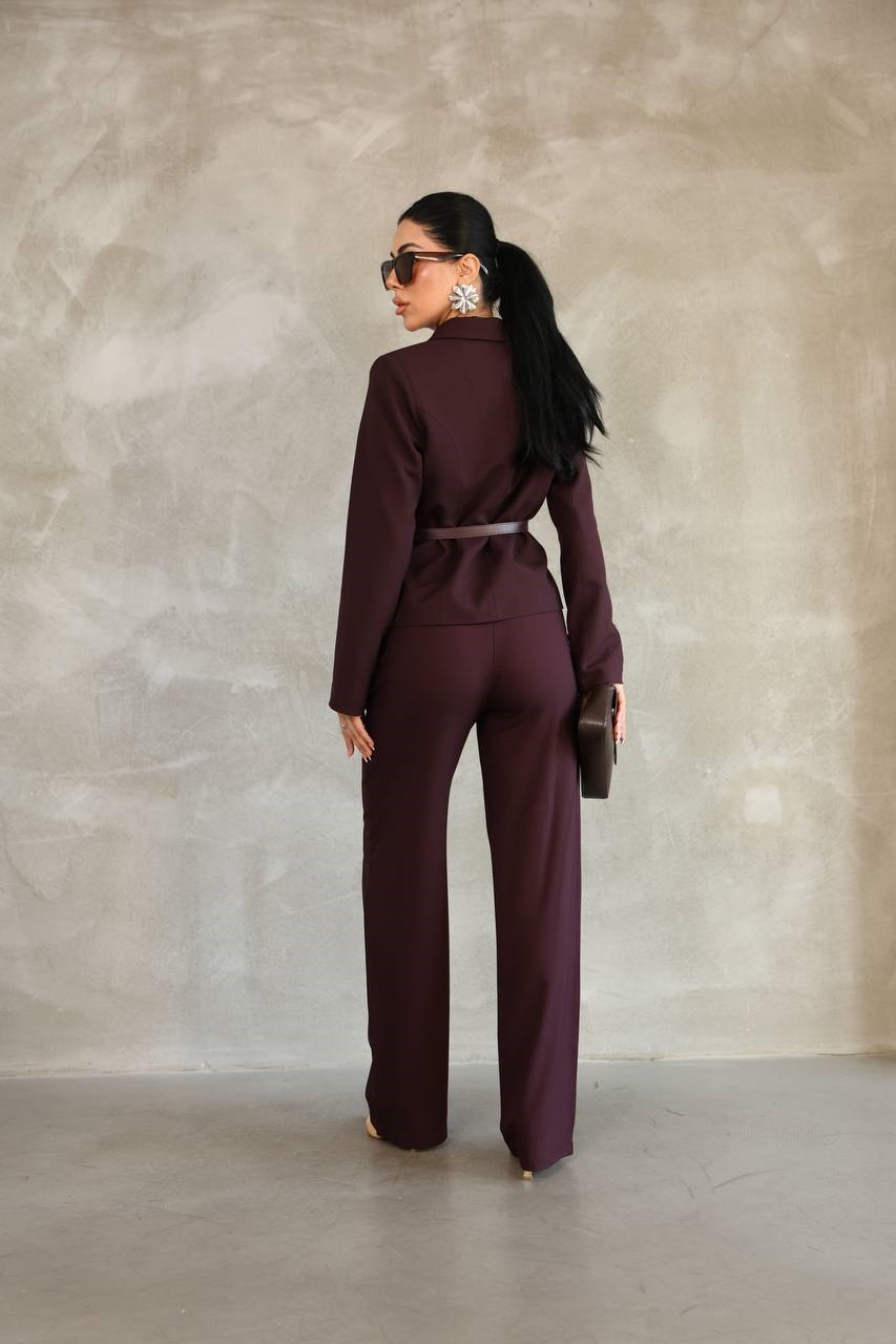 Wholesale Womens Burgundy Two-Piece Suit 