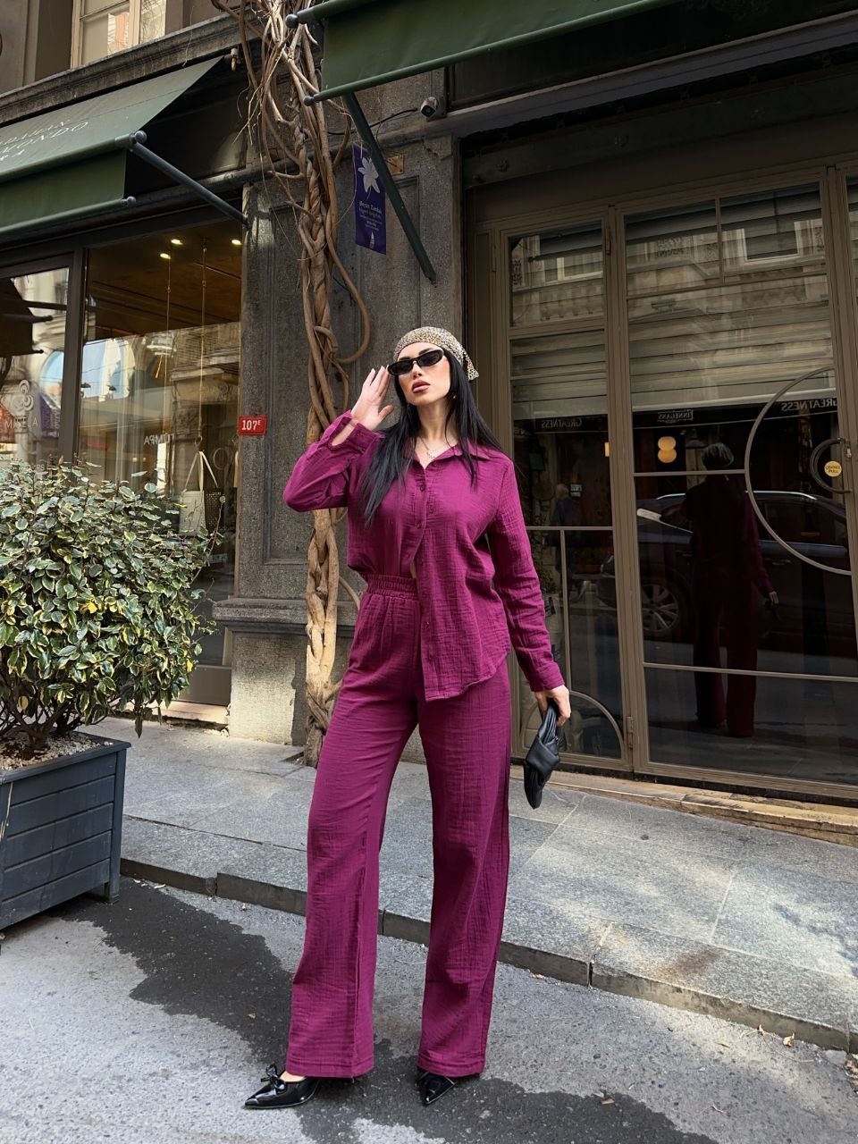 Wholesale Womens Cherry Shirt And Pants Set