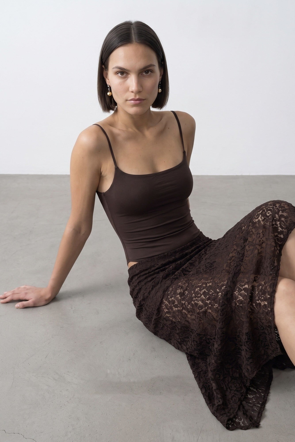 Wholesale Womens Dark Brown Strappy Bodysuit