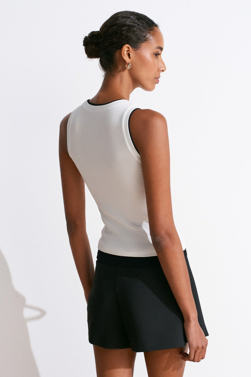 Wholesale Womens Ecru Double-Look Tank Top