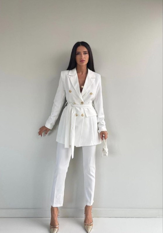 Wholesale Women's Ecru Two-Piece Suit  0044-2061 