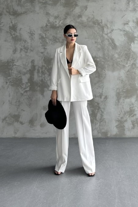Wholesale Women's Ecru Two-Piece Suit  0044-2099 