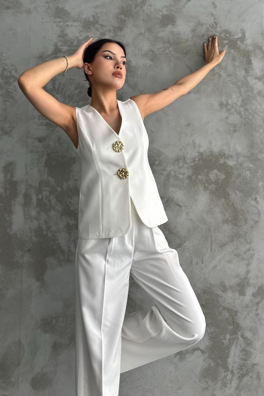 Wholesale Womens Ecru Two-Piece Suit 