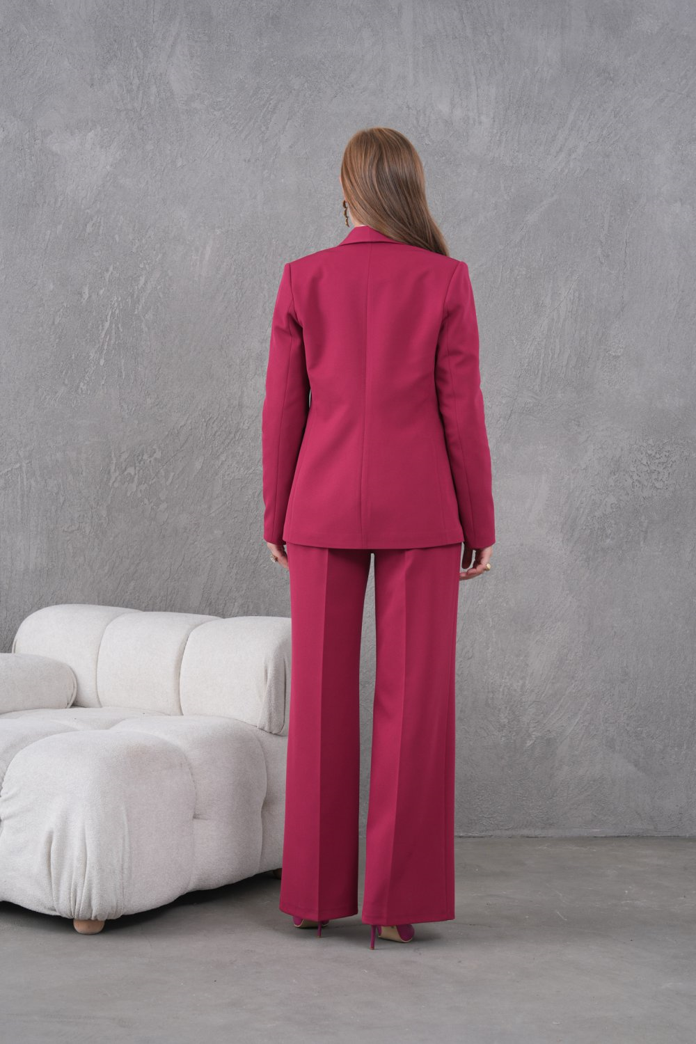 Wholesale Womens Fuchsia Two-Piece Suit 