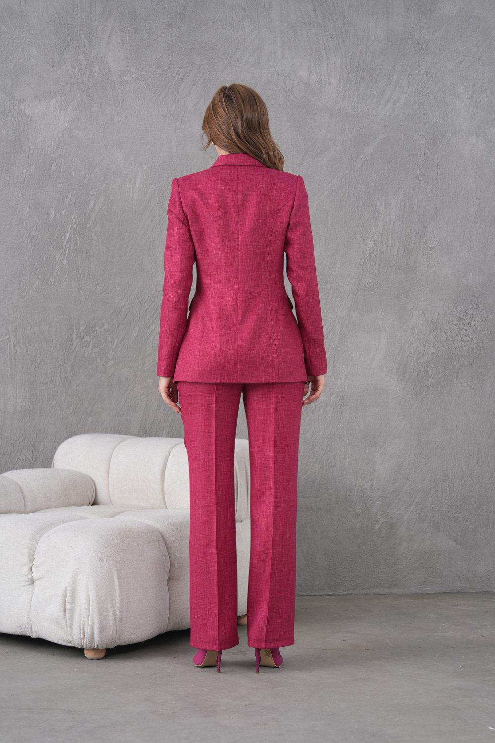 Wholesale Womens Fuchsia Two-Piece Suit 