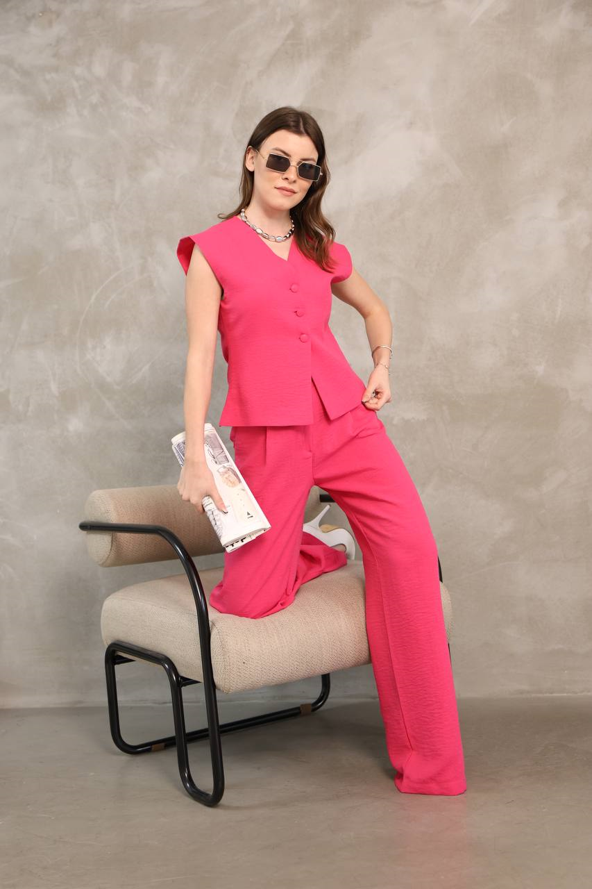 Wholesale Womens Fuchsia Two-Piece Suit 