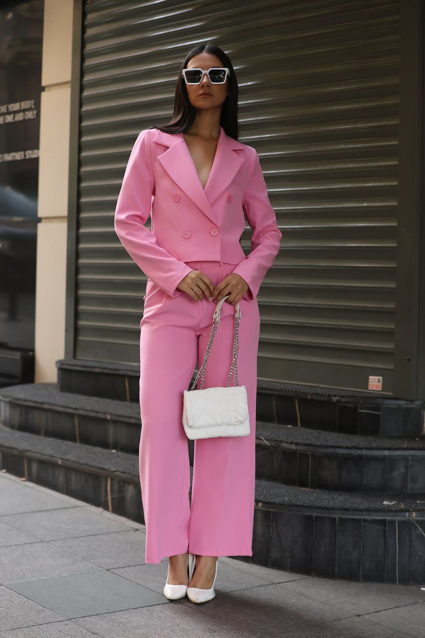 Wholesale Women's Fuchsia Two-Piece Suit  0043-7006-87