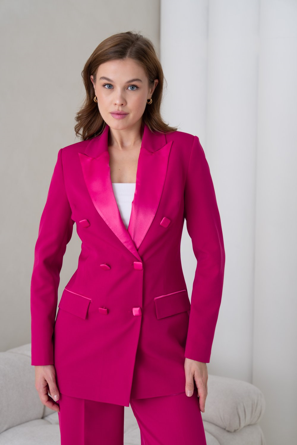 Wholesale Womens Fuchsia Two-Piece Suit 