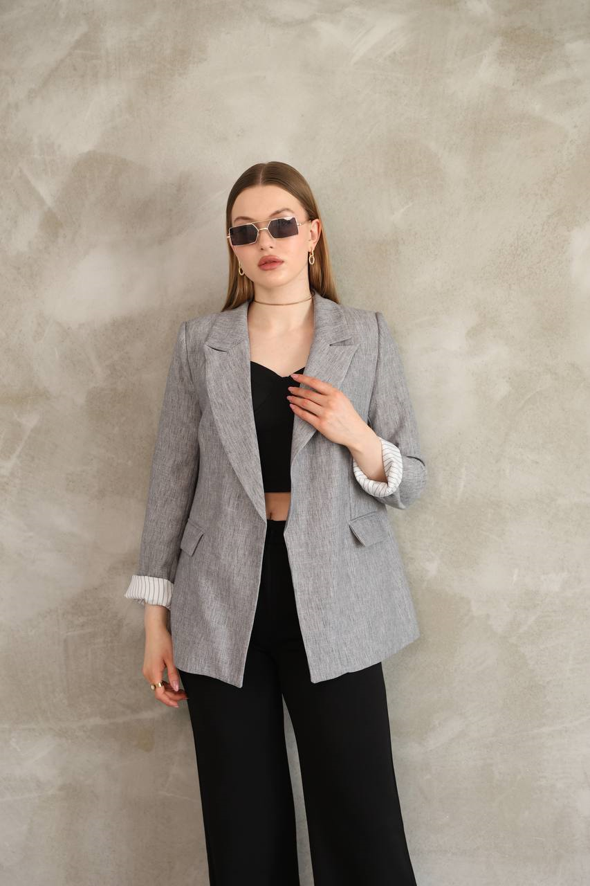 Wholesale Women's Gray Blazer 0017-9000