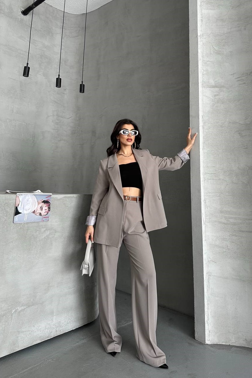 Wholesale Women's Gray Two-Piece Suit  0044-2125 