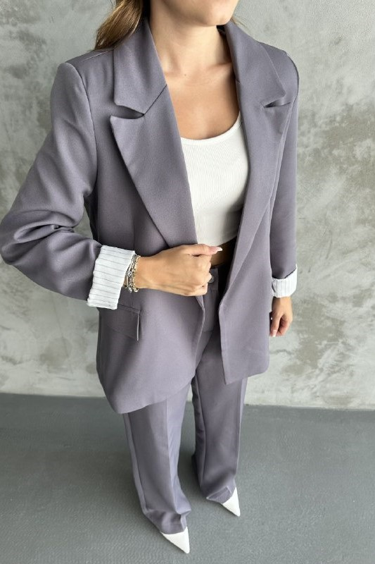 Wholesale Women's Gray Two-Piece Suit  0044-2099 