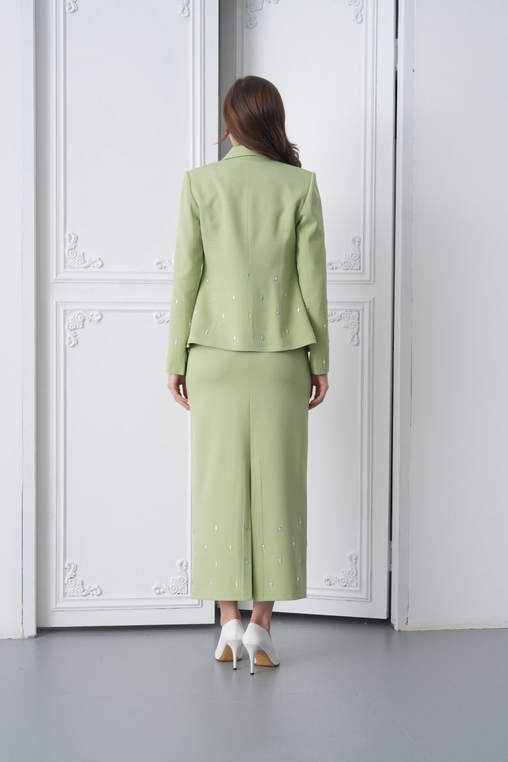 Wholesale Womens Green Plus Size Skirt Set