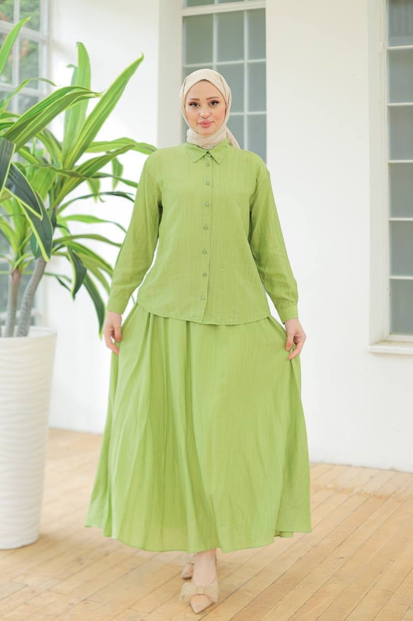 Wholesale Womens Green Skirt Set