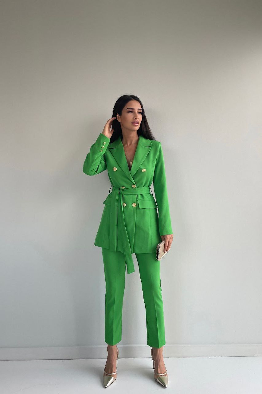 Wholesale Women's Green Two-Piece Suit  0044-2061 
