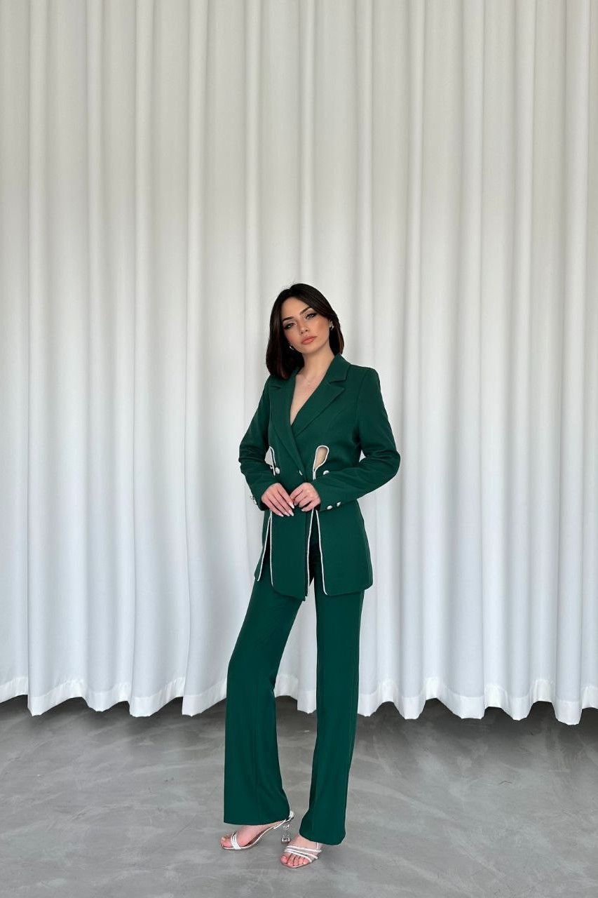 Wholesale Women's Green Two-Piece Suit  0043-2006