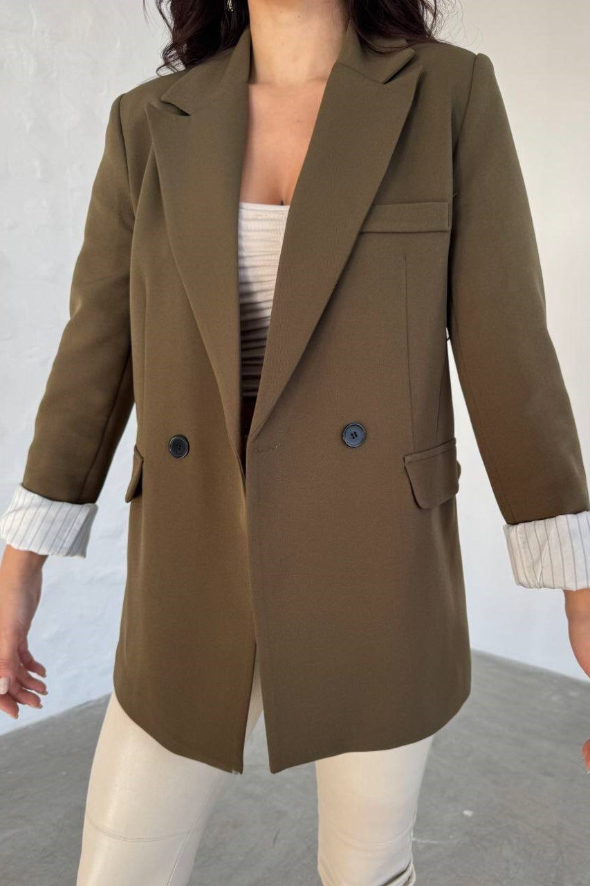 Wholesale Women's Khaki Blazer 0044-2108-1