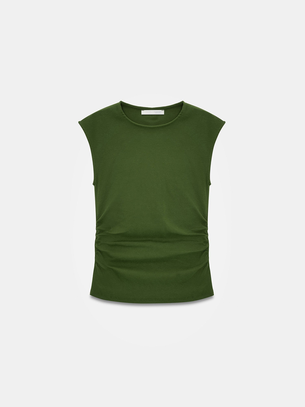 Wholesale Womens Khaki Side Gathered T-Shirt
