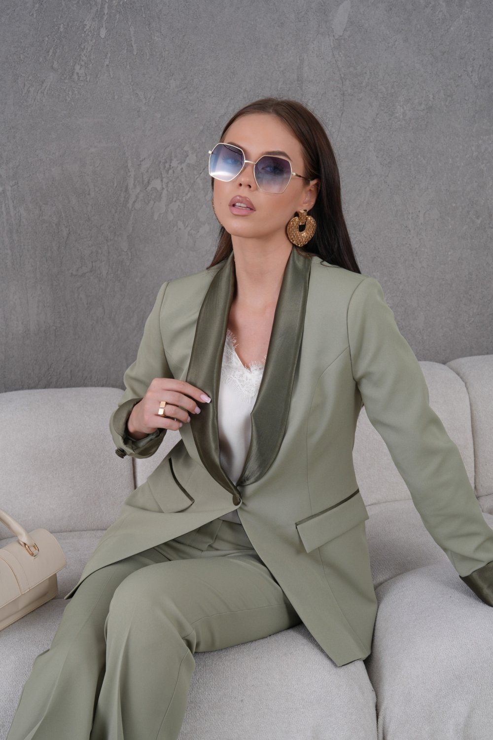 Wholesale Womens Khaki Two-Piece Suit 