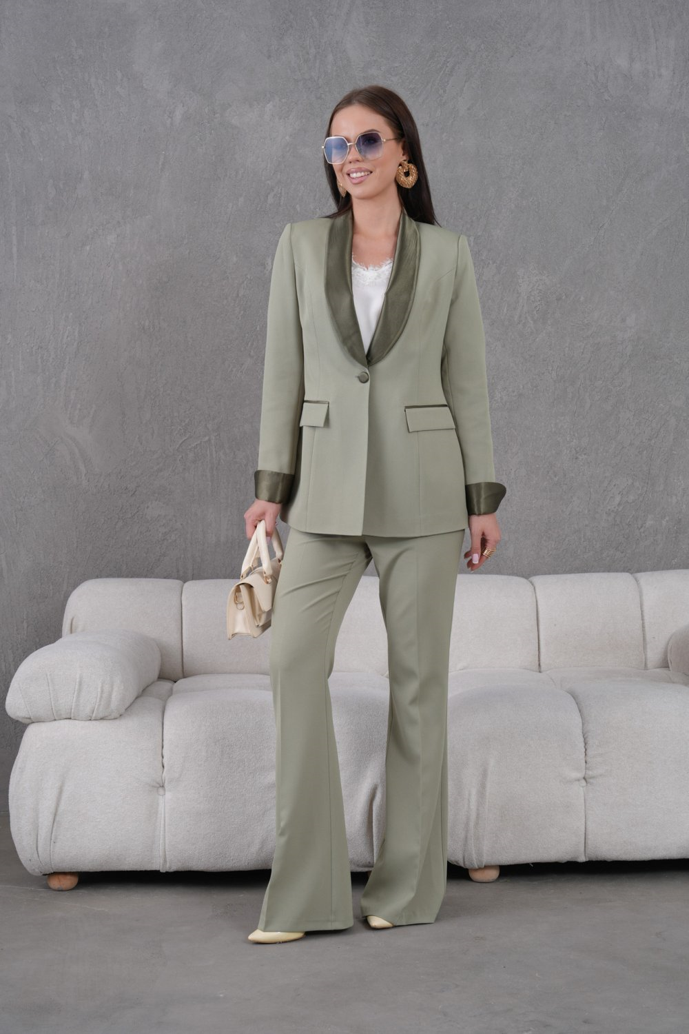 Wholesale Womens Khaki Two-Piece Suit 