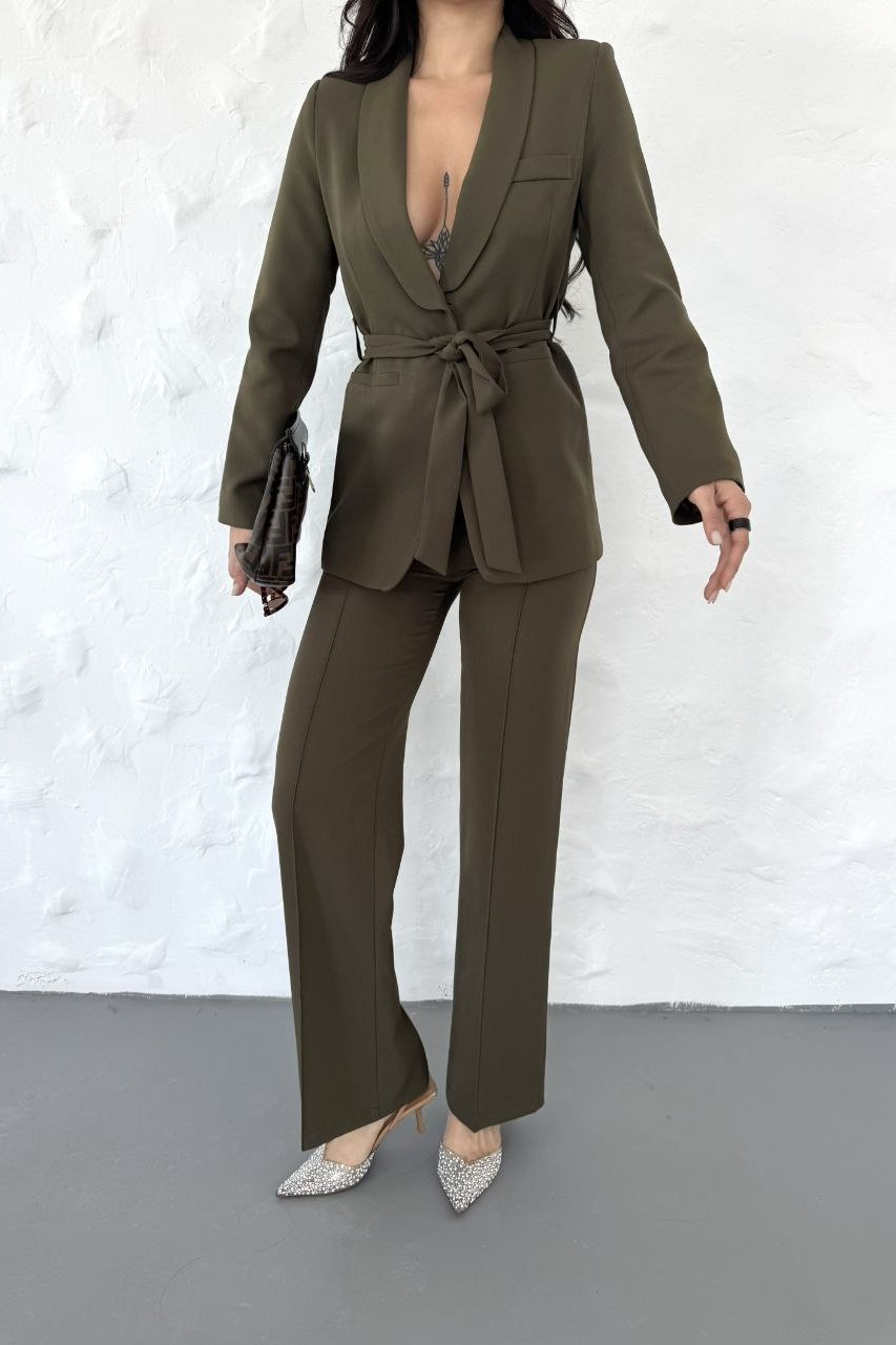 Wholesale Women's Khaki Two-Piece Suit  0044-2096 
