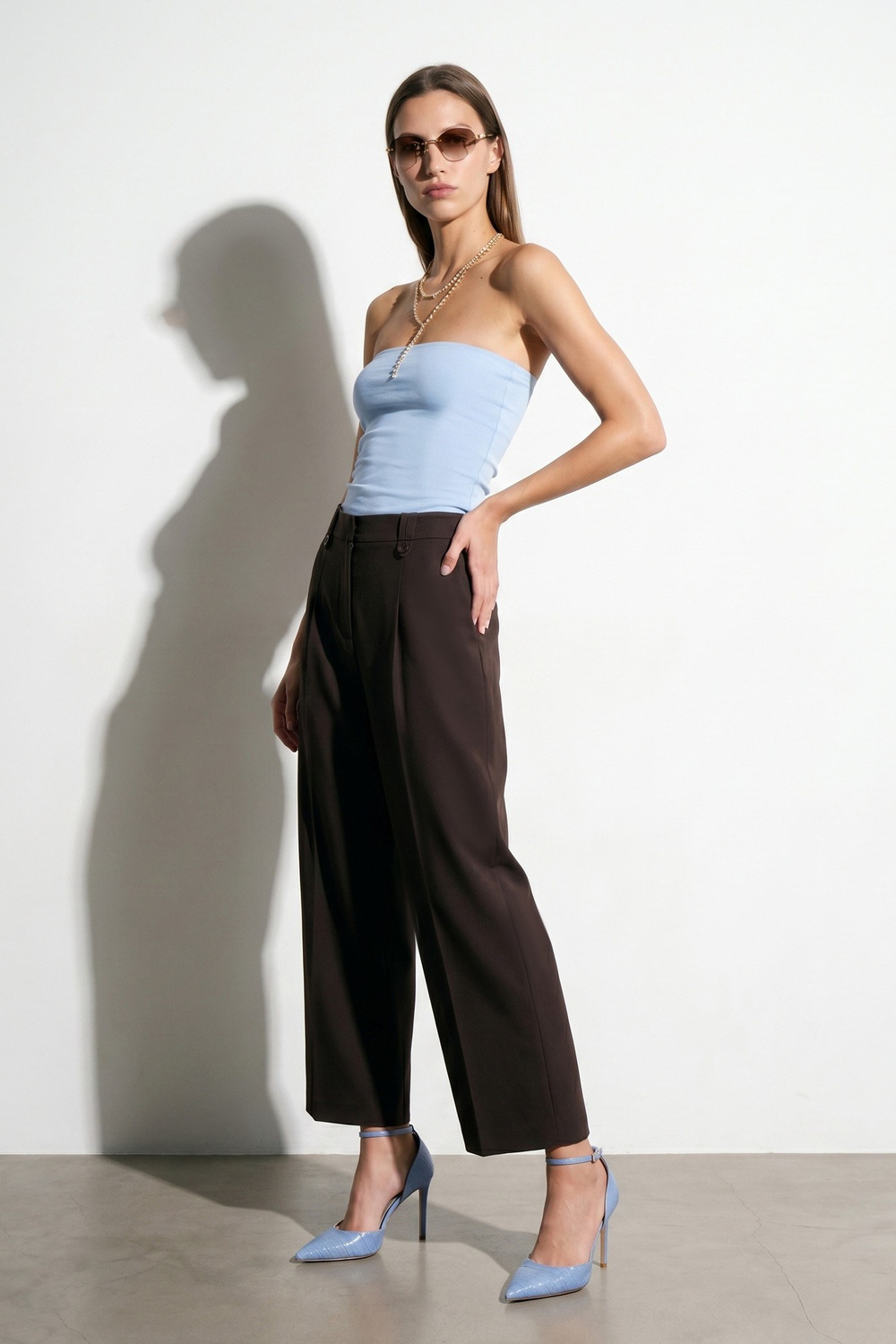 Wholesale Womens Light Blue Bandeau Top