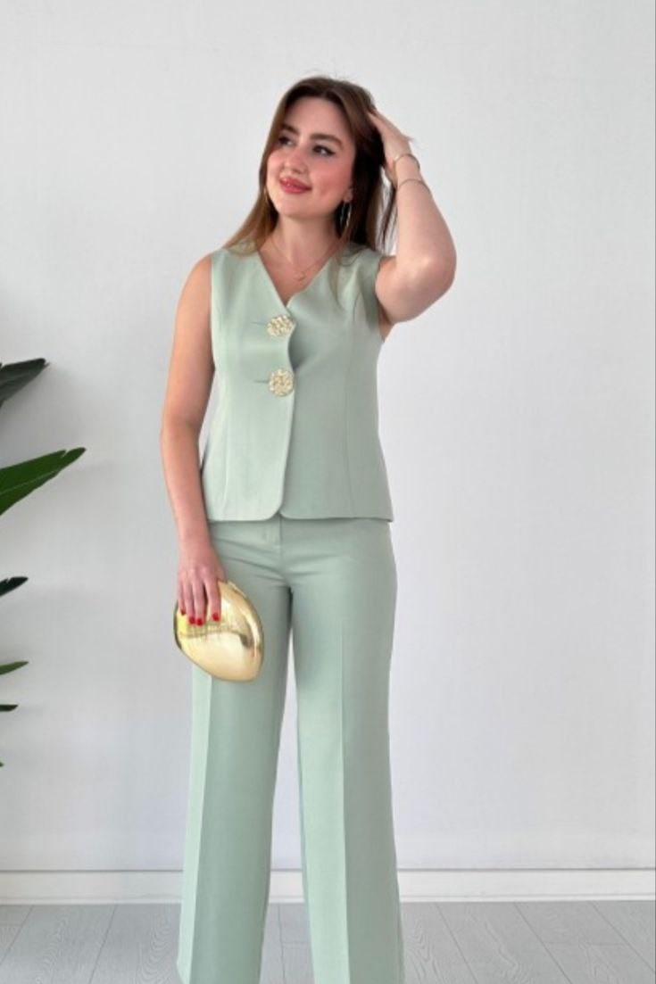 Wholesale Women's Menthol Two-Piece Suit  0043-1003