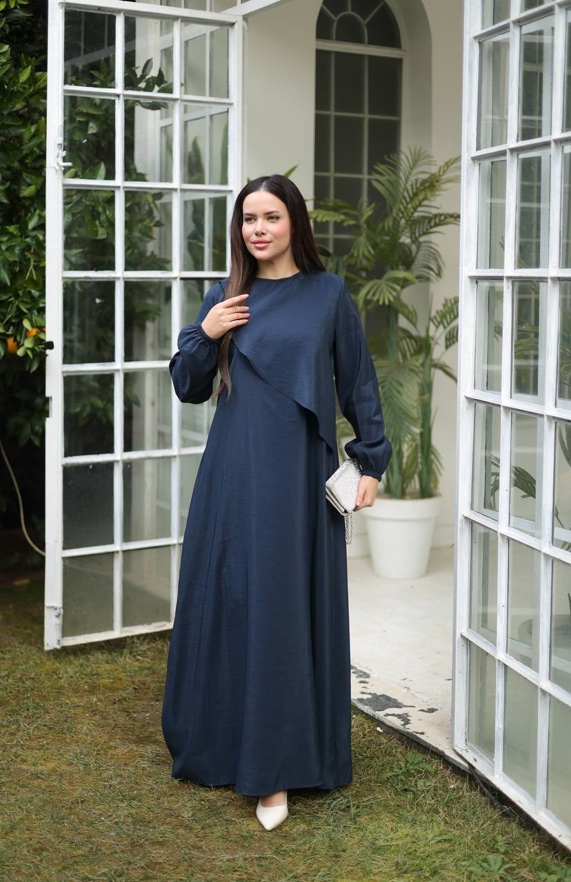 Wholesale Womens Navy Maxi Hijab Dress