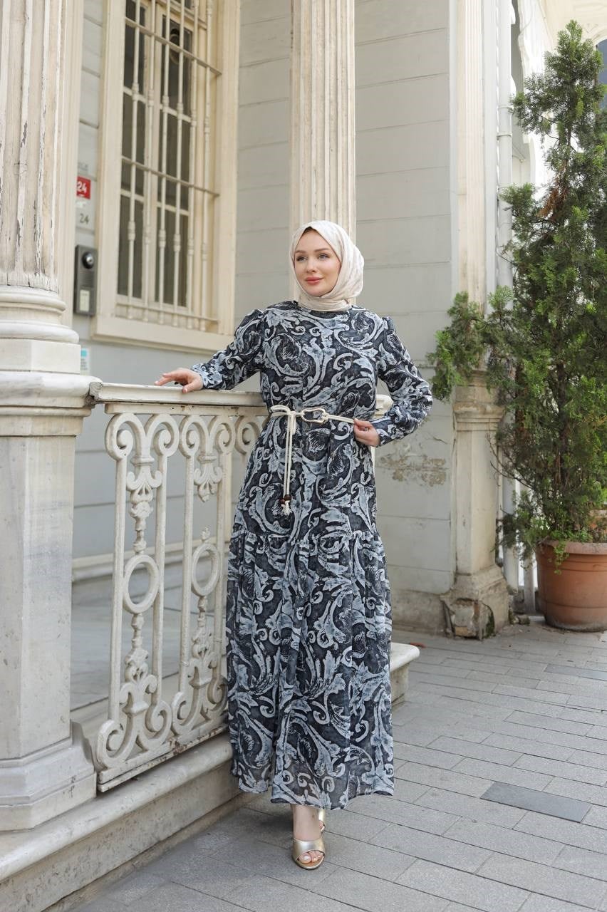 Wholesale Womens Navy Maxi Hijab Dress