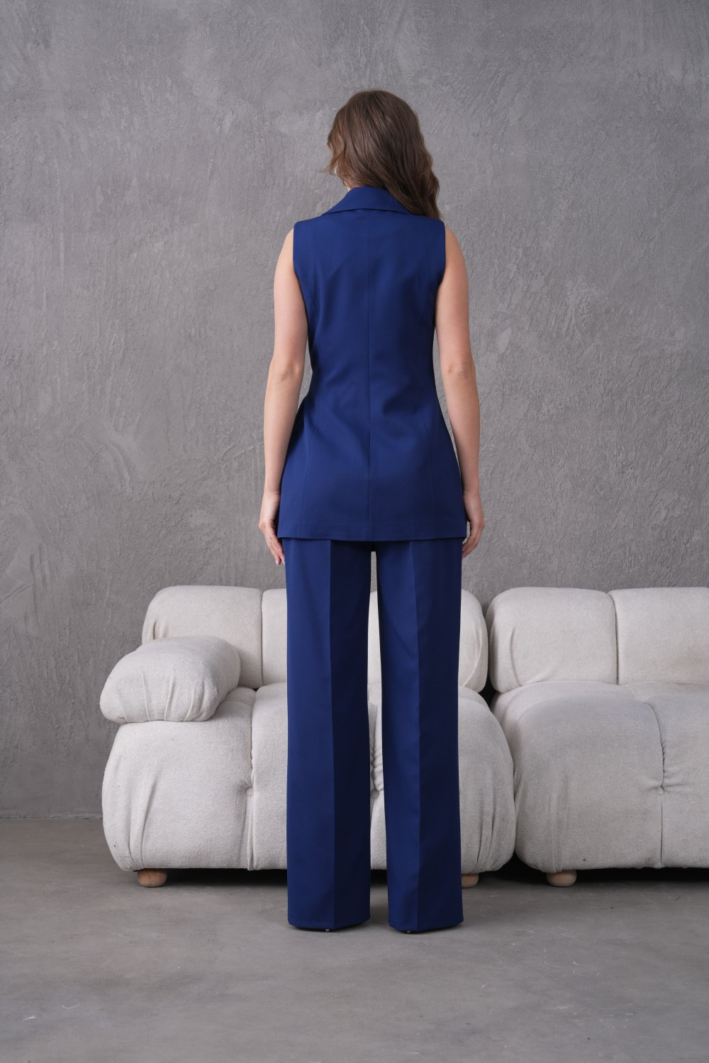 Wholesale Womens Navy Plus Size Two-Piece Suit