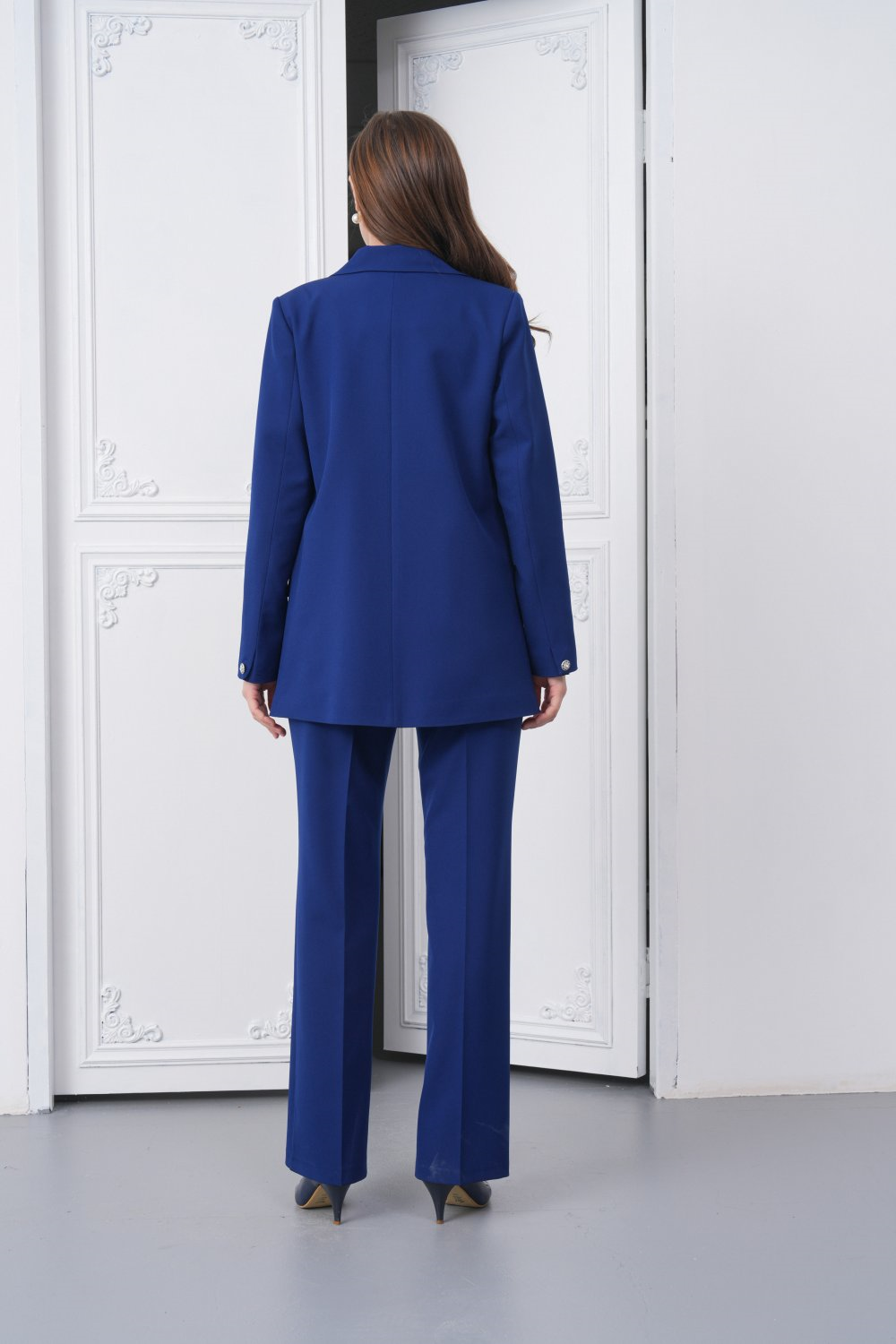 Wholesale Womens Navy Plus Size Two-Piece Suit 