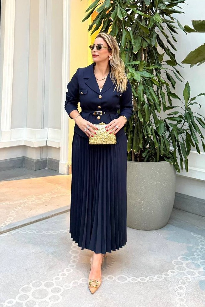 Wholesale Women's Navy Skirt Suit  0044-2123