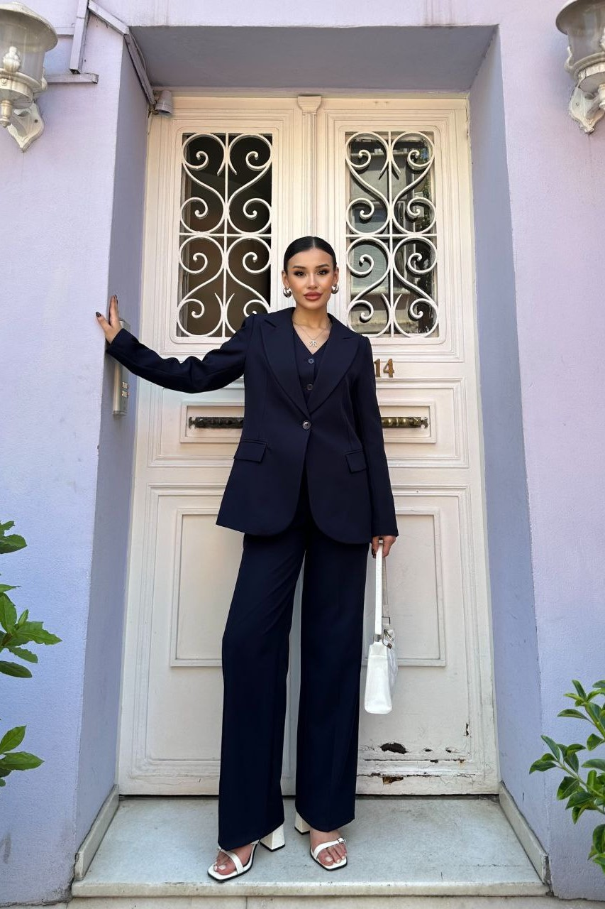 Wholesale Women's Navy Three-Piece Suit  0043-1955