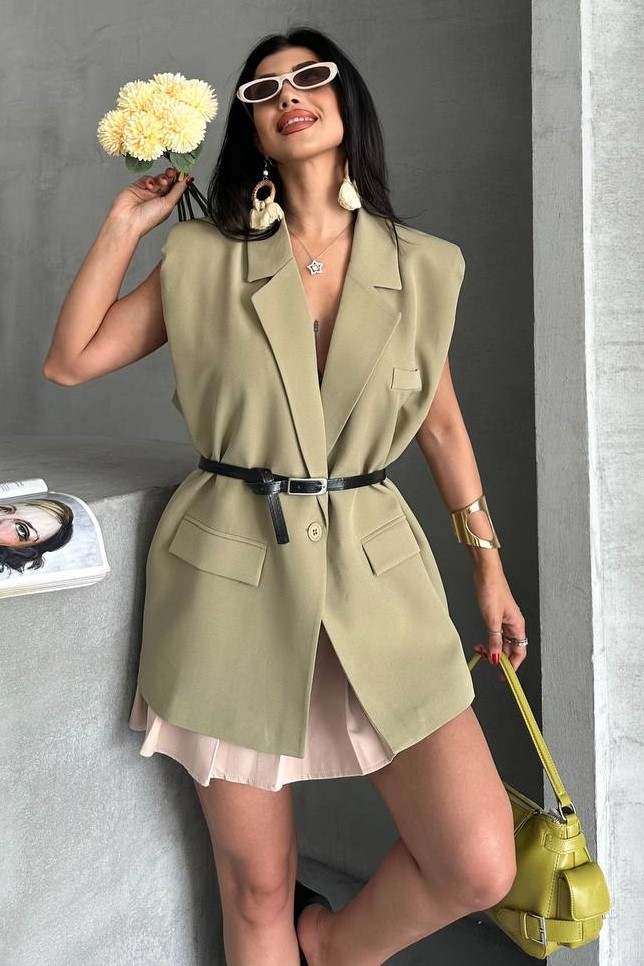 Wholesale Women's Olive Blazer 0044-2117