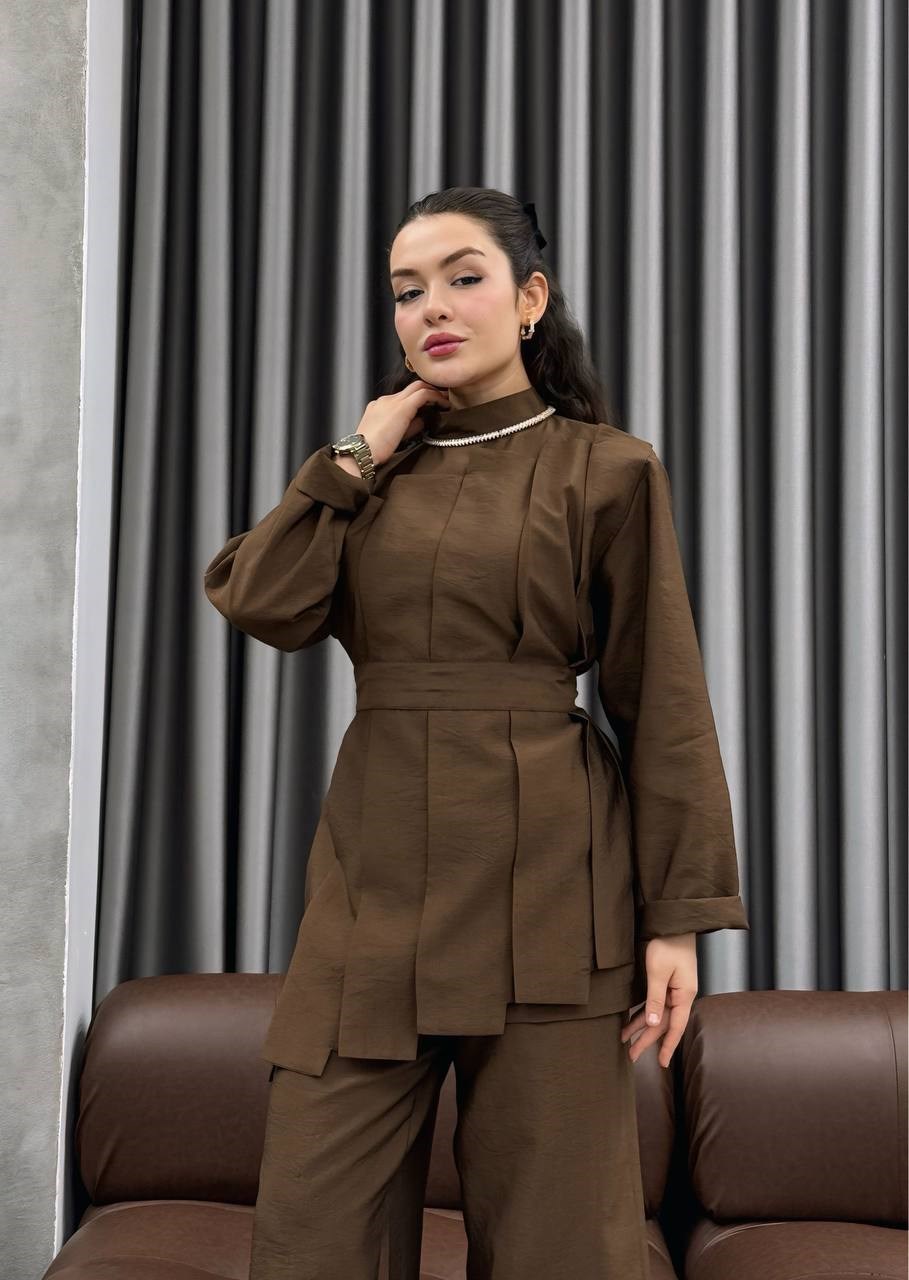 Wholesale Womens Cinnamon Two-Piece Hijab Set