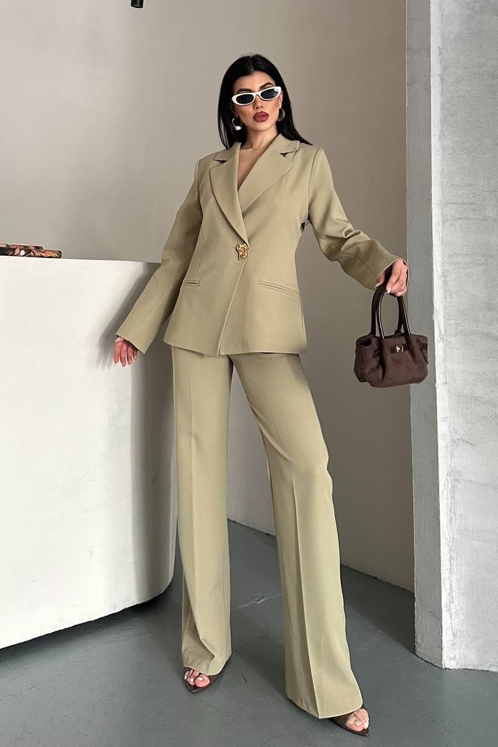 Wholesale Women's Olive Two-Piece Suit  0044-2154